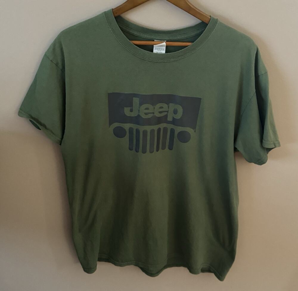 Gildan Jeep Green Shirt 100% Cotton Large